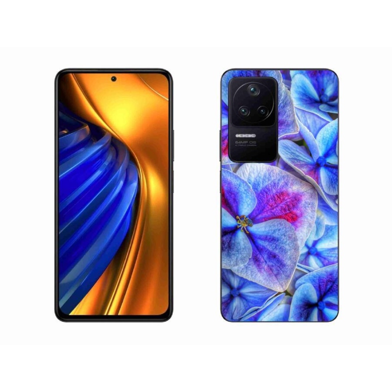 Gél borító mmCase a Xiaomi Poco F4-hez - kék virágok 1