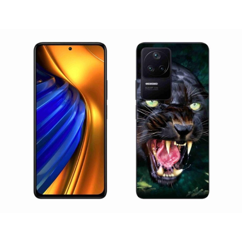 Gél borítás mmCase a Xiaomi Poco F4-hez - dühös fekete párduc