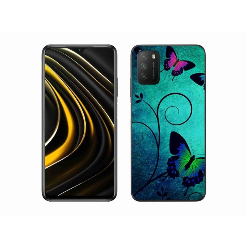 Gél borítás mmCase a Xiaomi Poco M3-hoz - színes pillangók