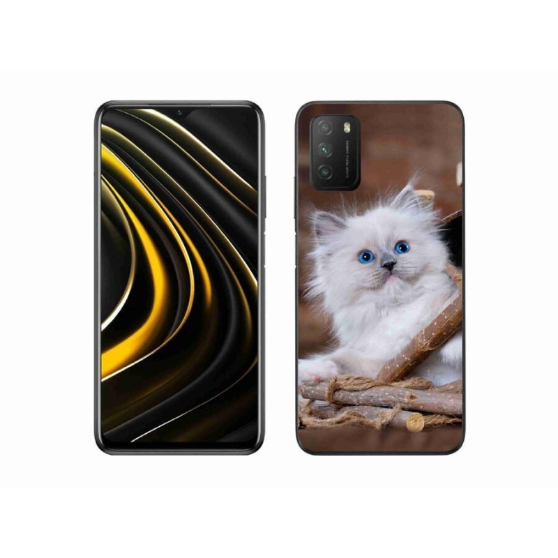 Gél borítás mmCase a Xiaomi Poco M3-hoz - fehér cica
