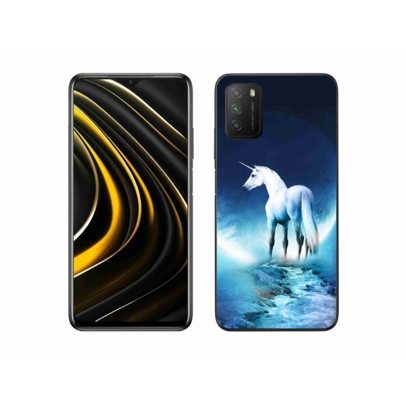 Gél borítás mmCase a Xiaomi Poco M3-hoz - fehér egyszarvú