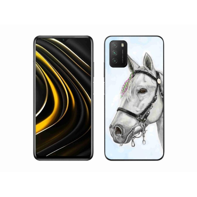 Gél borítás mmCase a Xiaomi Poco M3-hoz - fehér ló 1