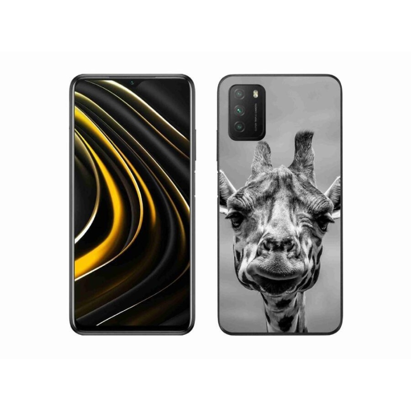 Gél borítás mmCase a Xiaomi Poco M3-hoz - fekete-fehér zsiráf