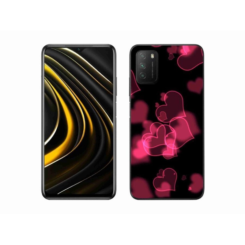Gél borítás mmCase a Xiaomi Poco M3-hoz - piros szívek