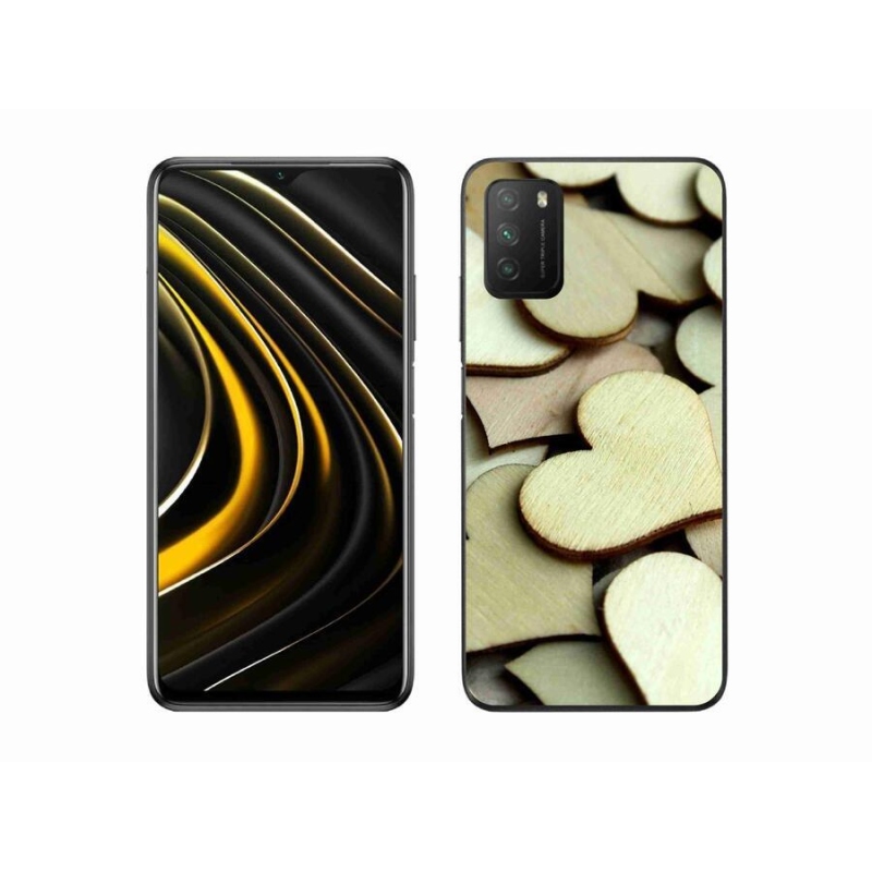 Gél borítás mmCase a Xiaomi Poco M3-hoz - fából készült szívek
