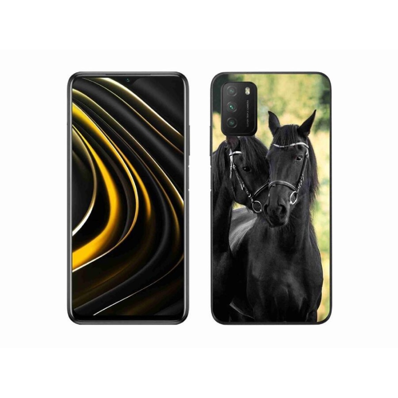 Gél borítás mmCase a Xiaomi Poco M3-hoz - két fekete ló