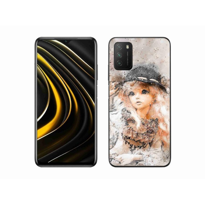 Gél borító mmCase a Xiaomi Poco M3-hoz - lány kalapban