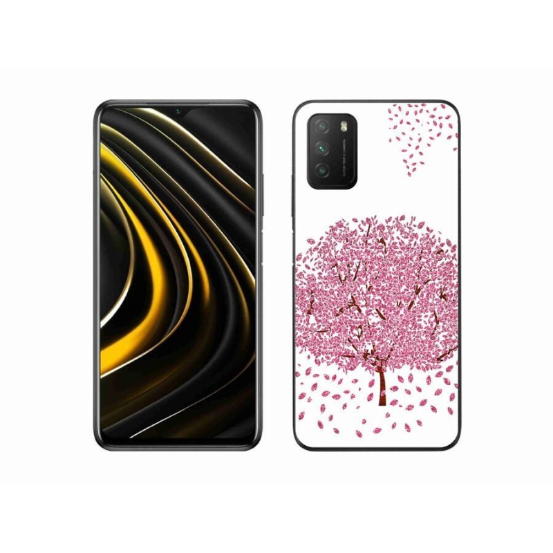 Gél borító mmCase a Xiaomi Poco M3-hoz - rajzfilmfa levelekkel