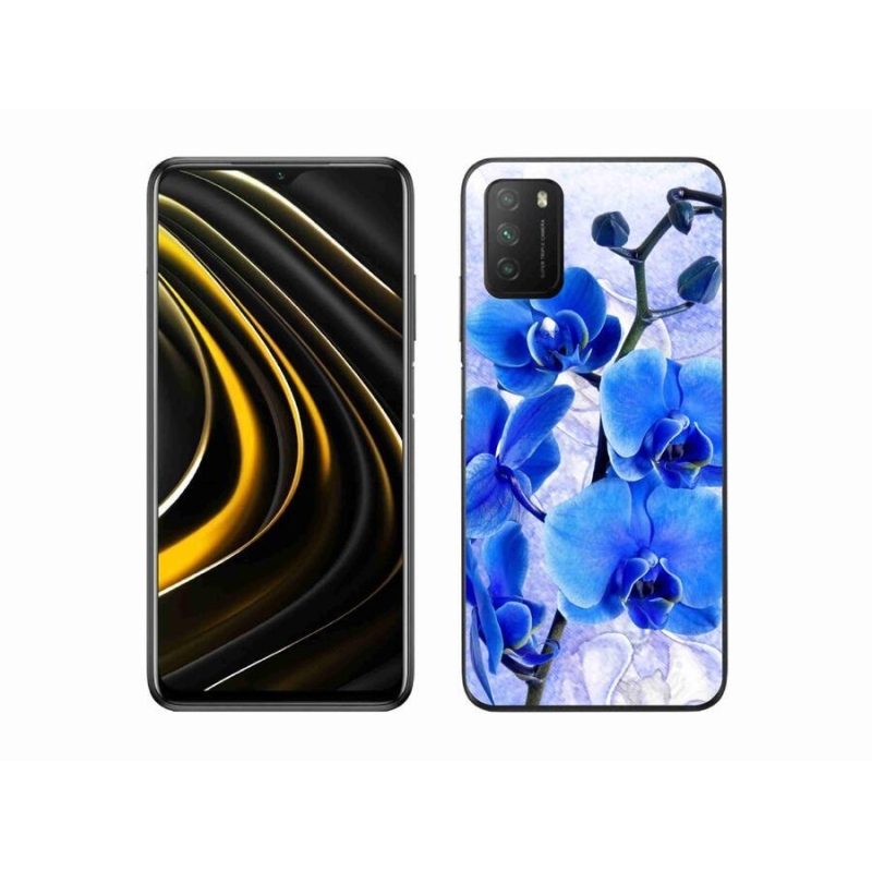 Gél borítás mmCase a Xiaomi Poco M3-hoz - kék virágok