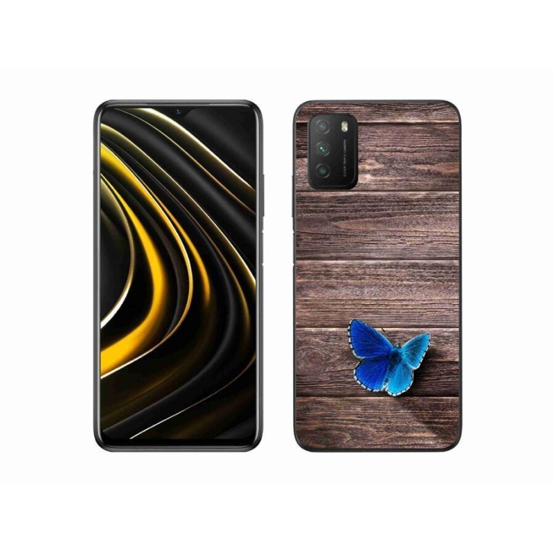 Gél borítás mmCase a Xiaomi Poco M3-hoz - kék pillangó 1