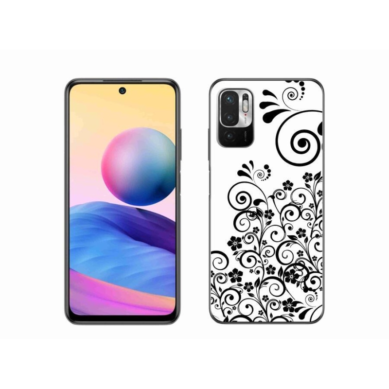Zselés borítás mmCase a Xiaomi Poco M3 Pro/5G számára - fekete és fehér virágminták