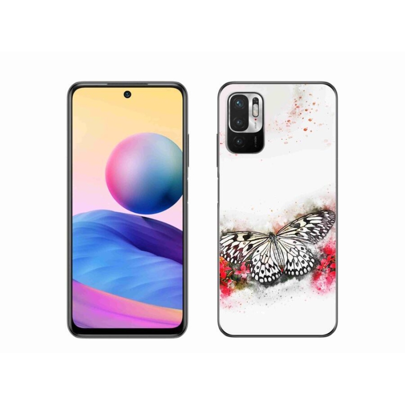 Gél borítás mmCase a Xiaomi Poco M3 Pro/5G számára - fekete és fehér pillangó