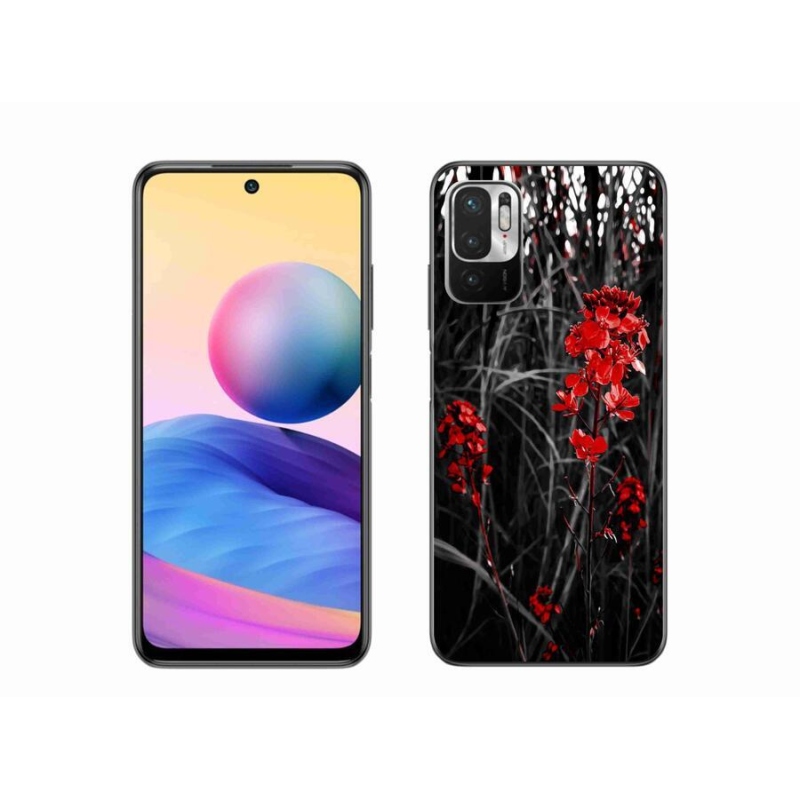 Gél borítás mmCase a Xiaomi Poco M3 Pro/5G számára - piros növény