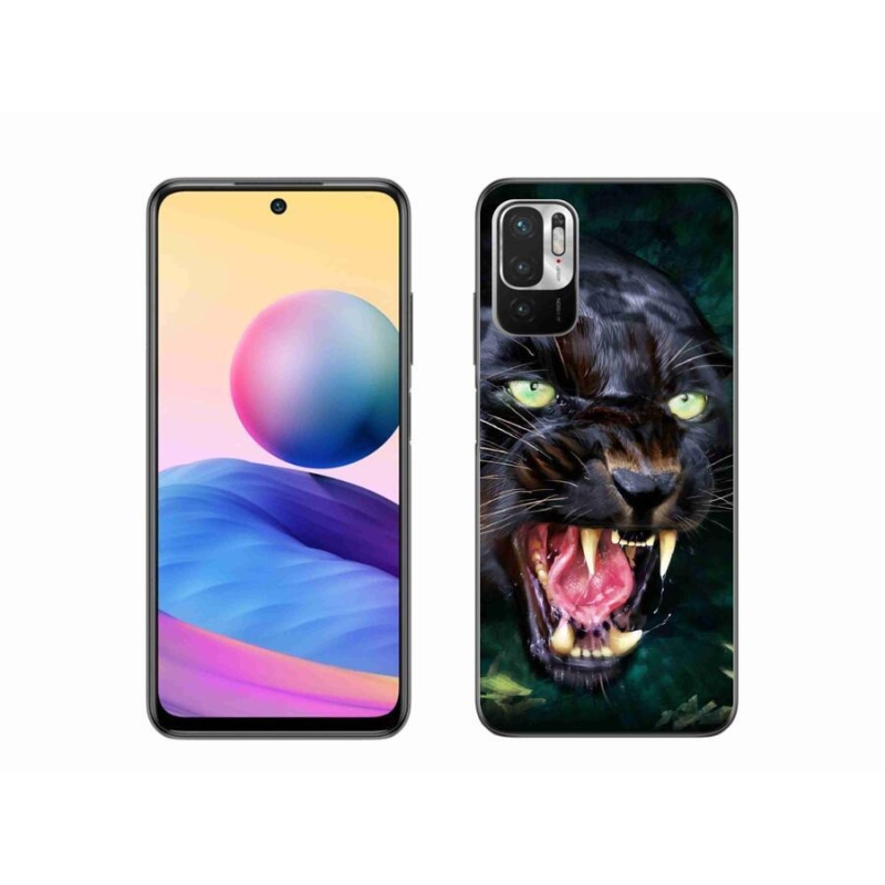 Gél borítás mmCase a Xiaomi Poco M3 Pro/5G számára - dühös fekete párduc