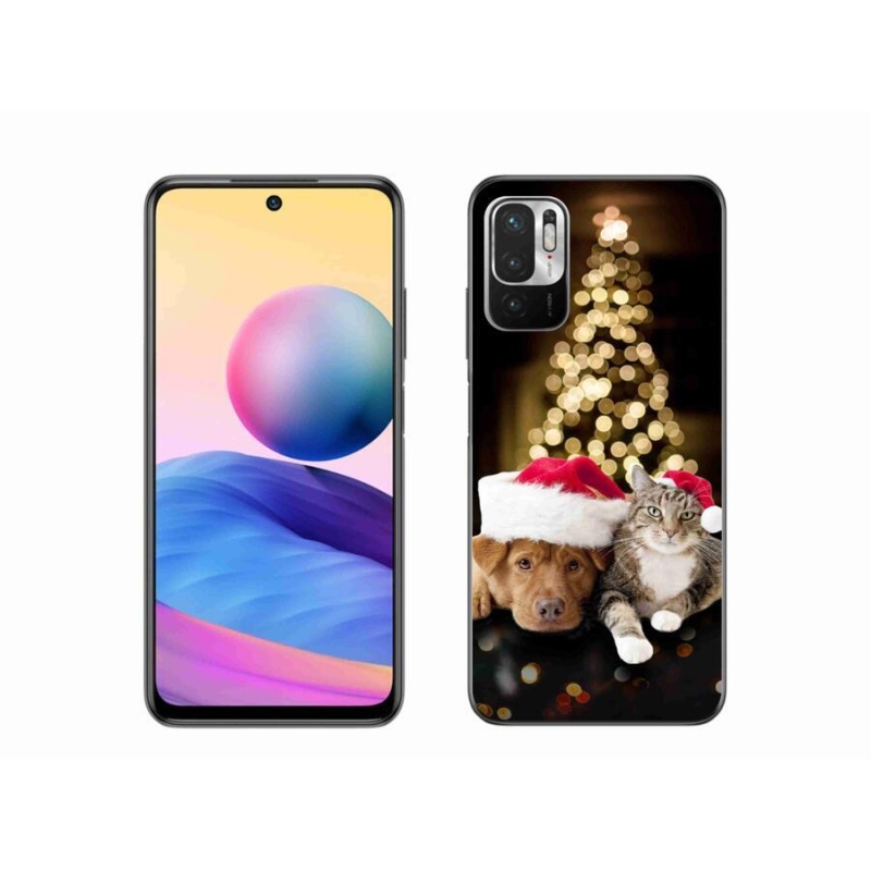 Gél borítás mmCase a Xiaomi Poco M3 Pro/5G számára - Karácsonyi kutya és macska