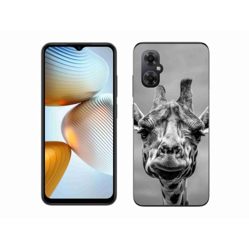 Gél borítás mmCase a Xiaomi Poco M4 5G számára - fekete-fehér zsiráf