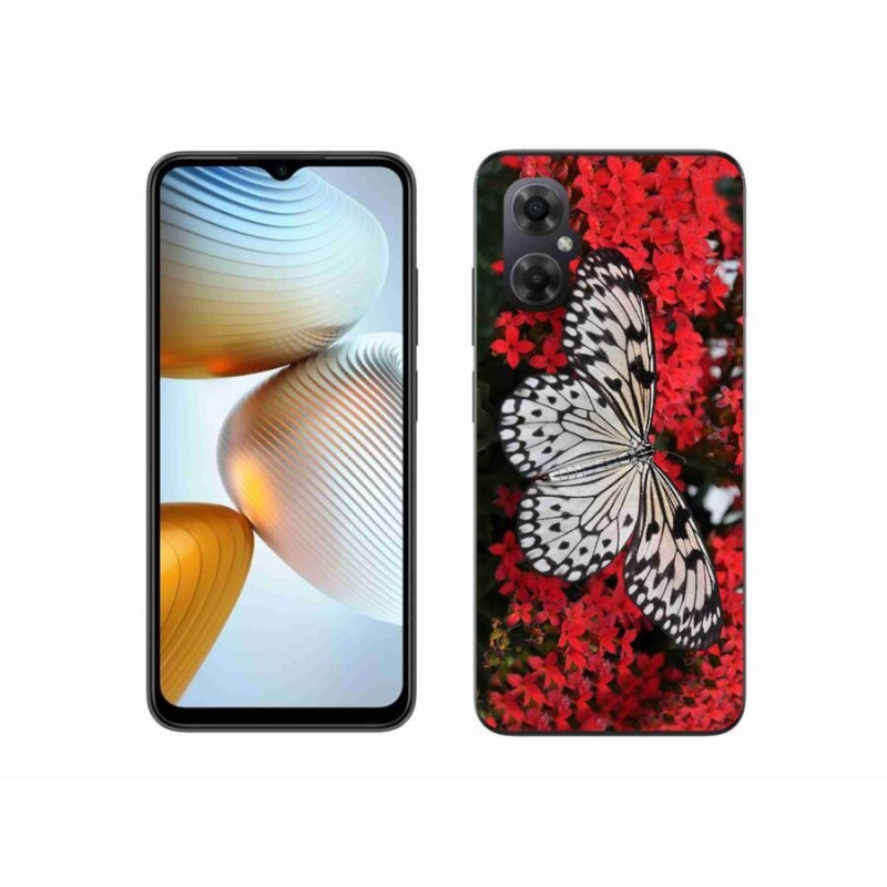 Gél borítás mmCase a Xiaomi Poco M4 5G-hez - fekete-fehér pillangó 1