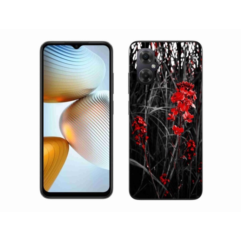 Gél borítás mmCase a Xiaomi Poco M4 5G számára - piros növény