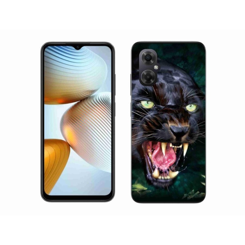 Gél borítás mmCase a Xiaomi Poco M4 5G-hez - dühös fekete párduc