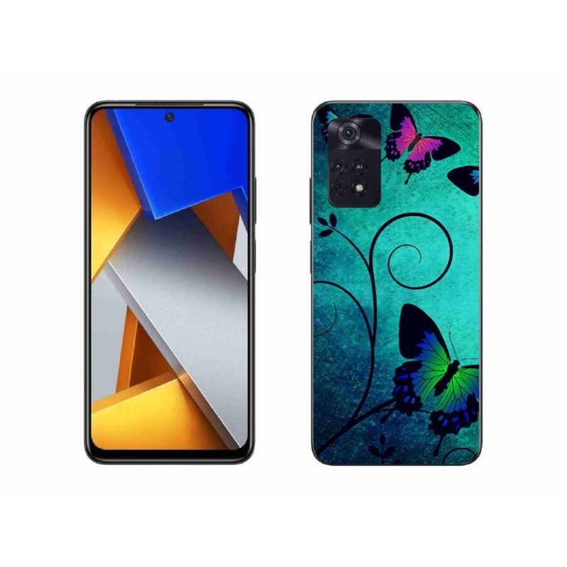 Gél borítás mmCase a Xiaomi Poco M4 Pro 4G számára - színes pillangók