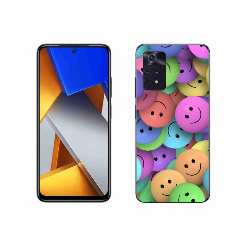 Gél borítás mmCase a Xiaomi Poco M4 Pro 4G-hez - színes smiley-k