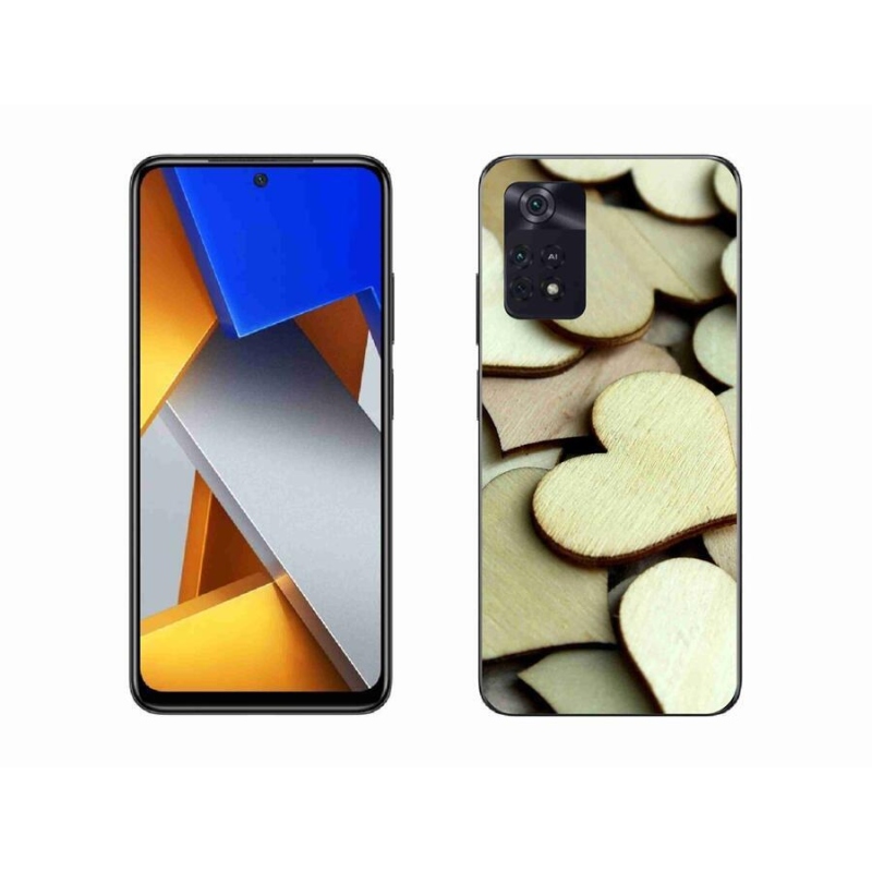 Gél borítás mmCase a Xiaomi Poco M4 Pro 4G-hez - fából készült szívek