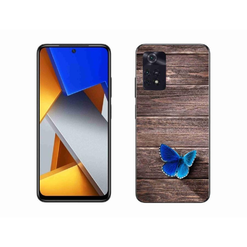 Zselés borítás mmCase a Xiaomi Poco M4 Pro 4G-hez - kék pillangó 1