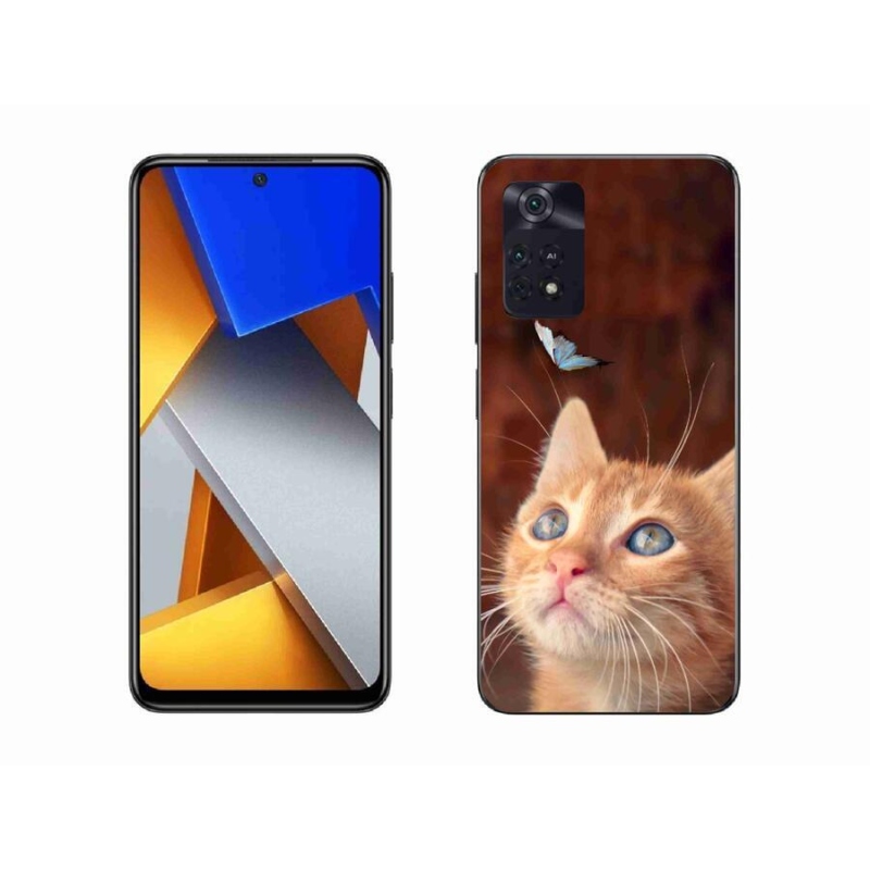 Gél borítás mmCase a Xiaomi Poco M4 Pro 4G-hez - pillangó és cica