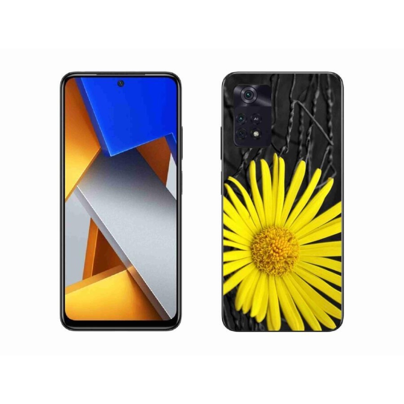 Gél borítás mmCase a Xiaomi Poco M4 Pro 4G-hez - sárga virág