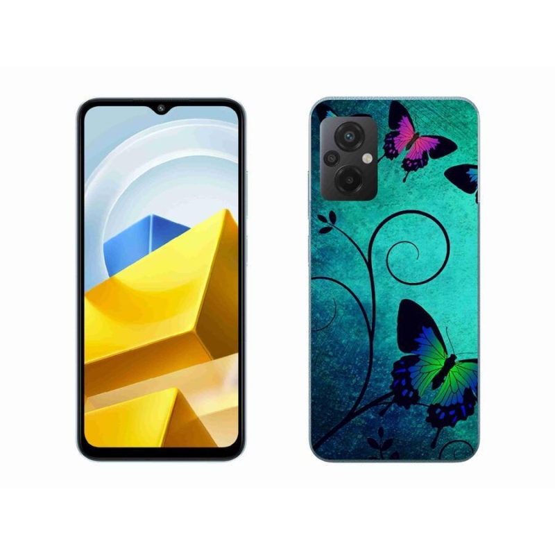 Gél borítás mmCase a Xiaomi Poco M5 4G-hez - színes pillangók