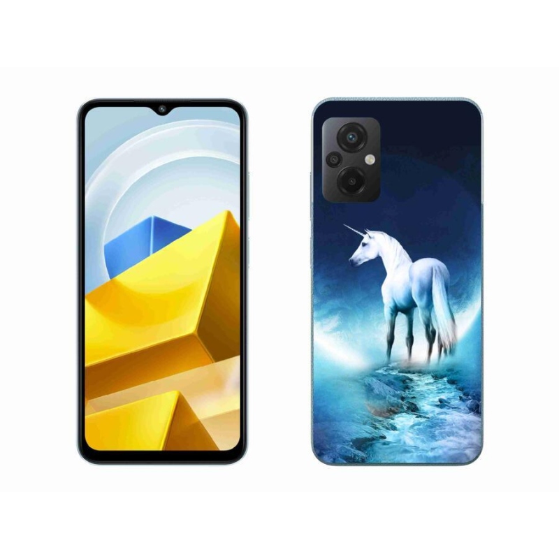 Gél borítás mmCase a Xiaomi Poco M5 4G készülékhez - fehér egyszarvú