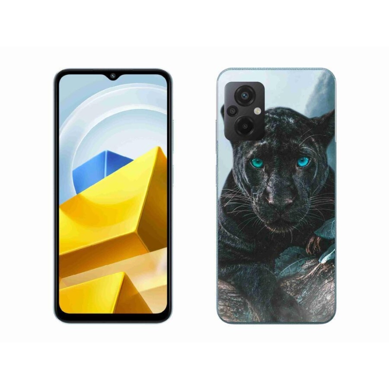 Gél borítás mmCase a Xiaomi Poco M5 4G-hez - fekete párduc