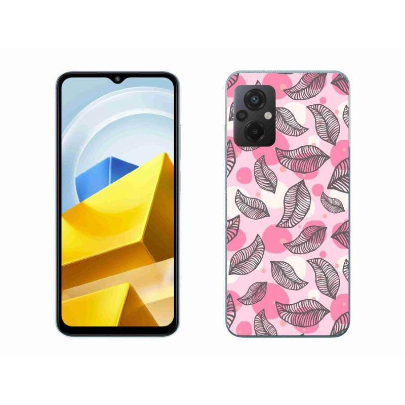 Gél borítás mmCase a Xiaomi Poco M5 4G-hez - rajzfilmes hulló levelek
