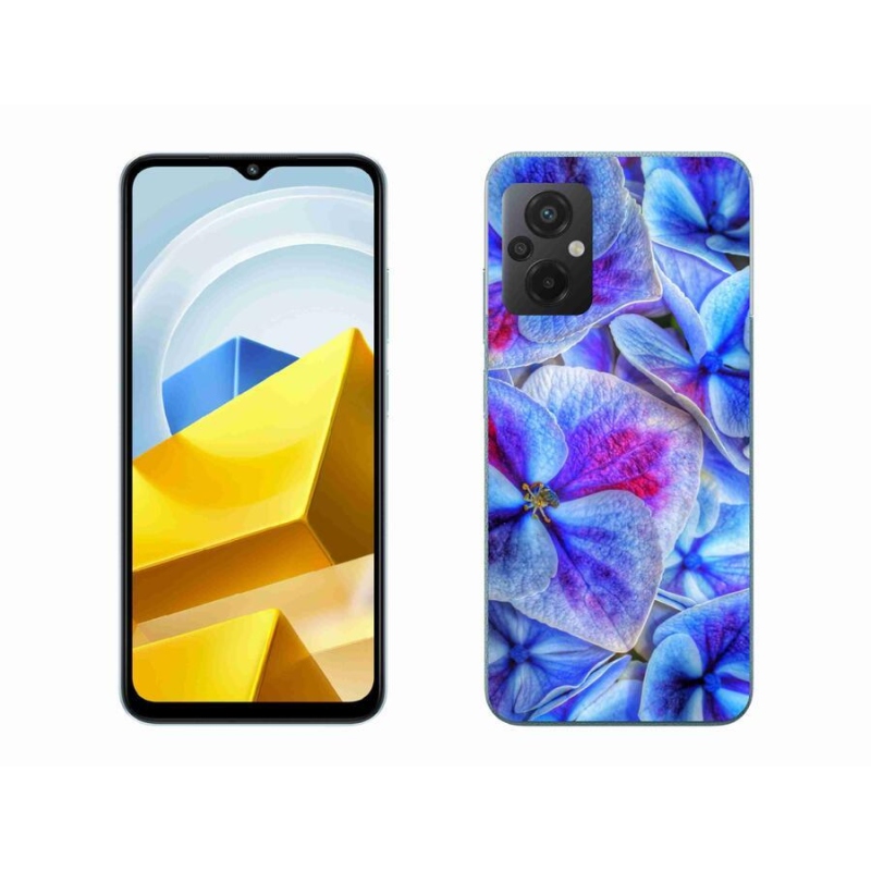 Gél borító mmCase a Xiaomi Poco M5 4G-hez - kék virágok 1