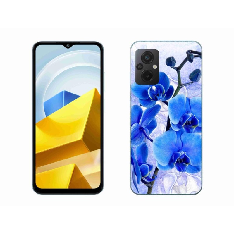 Gél borítás mmCase a Xiaomi Poco M5 4G-hez - kék virágok