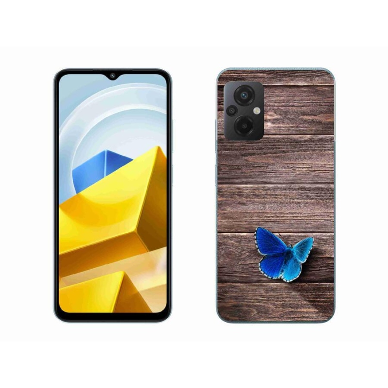 Zselés borítás mmCase a Xiaomi Poco M5 4G-hez - kék pillangó 1