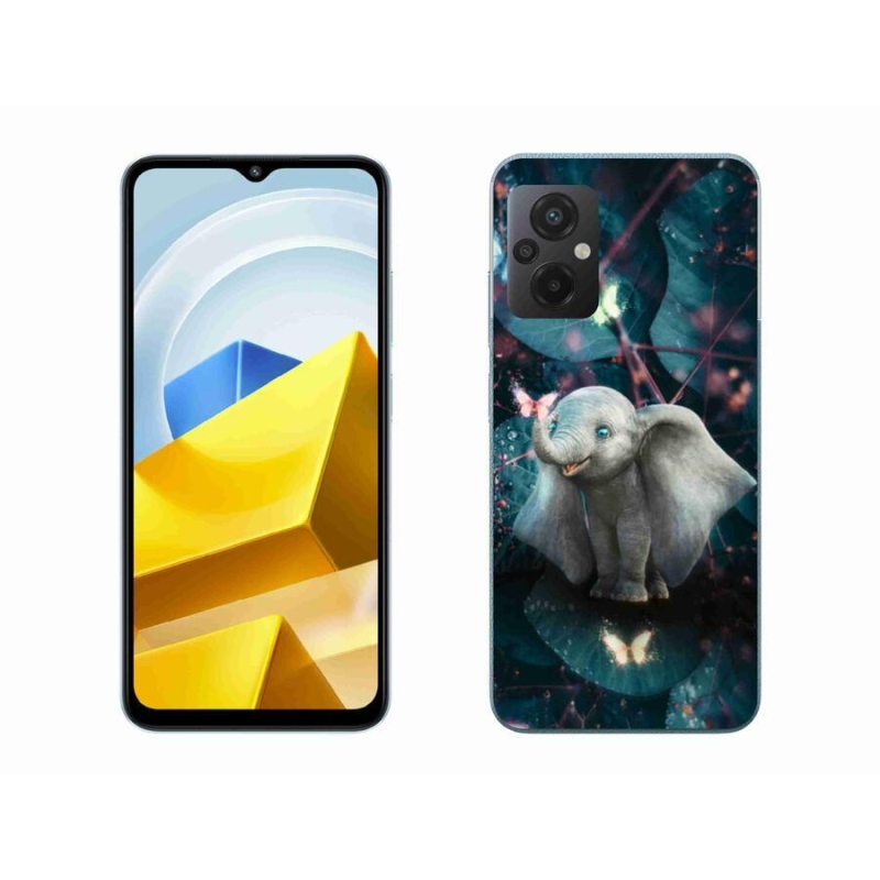 Gél borítás mmCase a Xiaomi Poco M5 4G-hez - aranyos elefánt