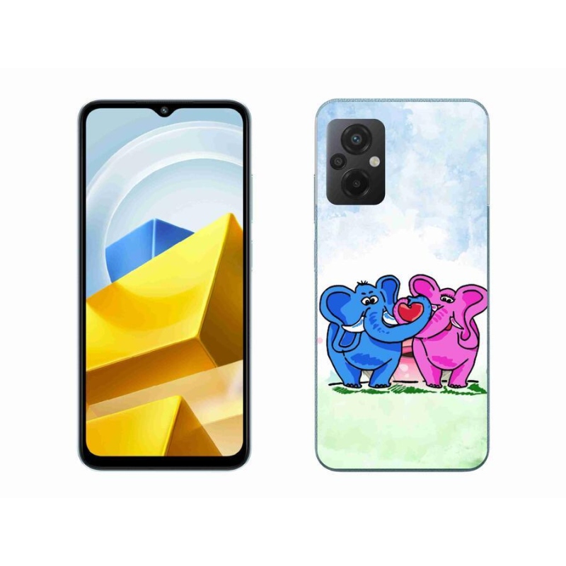 Gél borítás mmCase a Xiaomi Poco M5 4G-hez - szerelmes elefántok