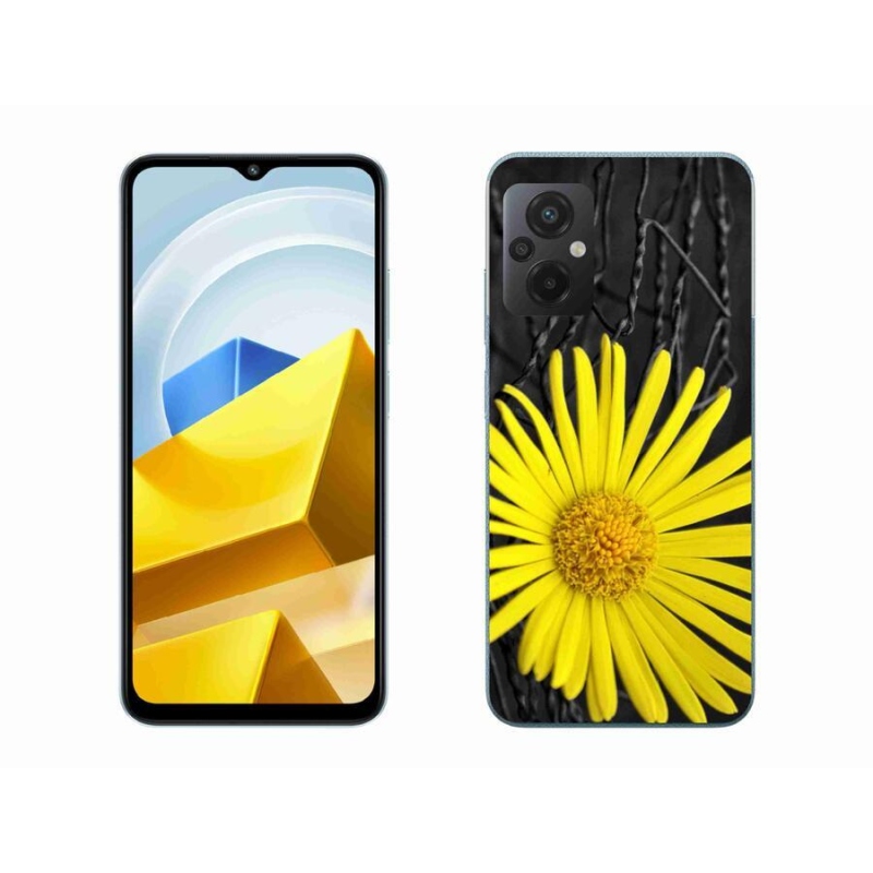 Gél borítás mmCase a Xiaomi Poco M5 4G-hez - sárga virág