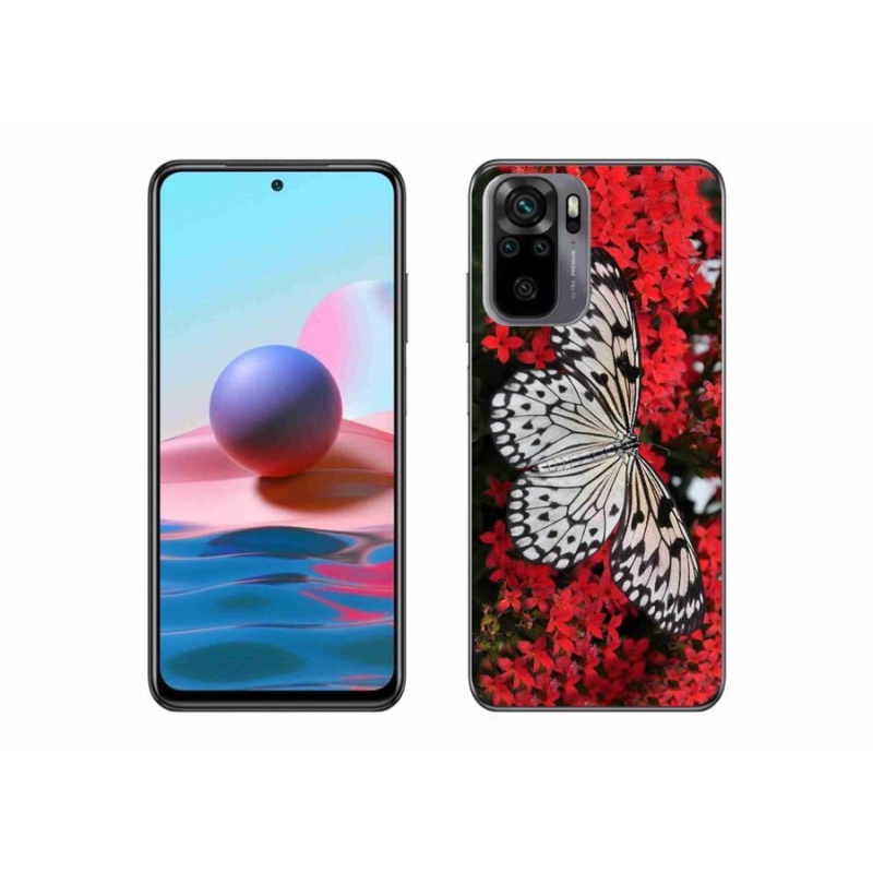 Gél borítás mmCase a Xiaomi Poco M5s készülékhez - fekete-fehér pillangó 1