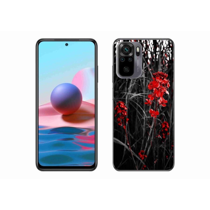 Gél borítás mmCase a Xiaomi Poco M5s készülékhez - piros növény