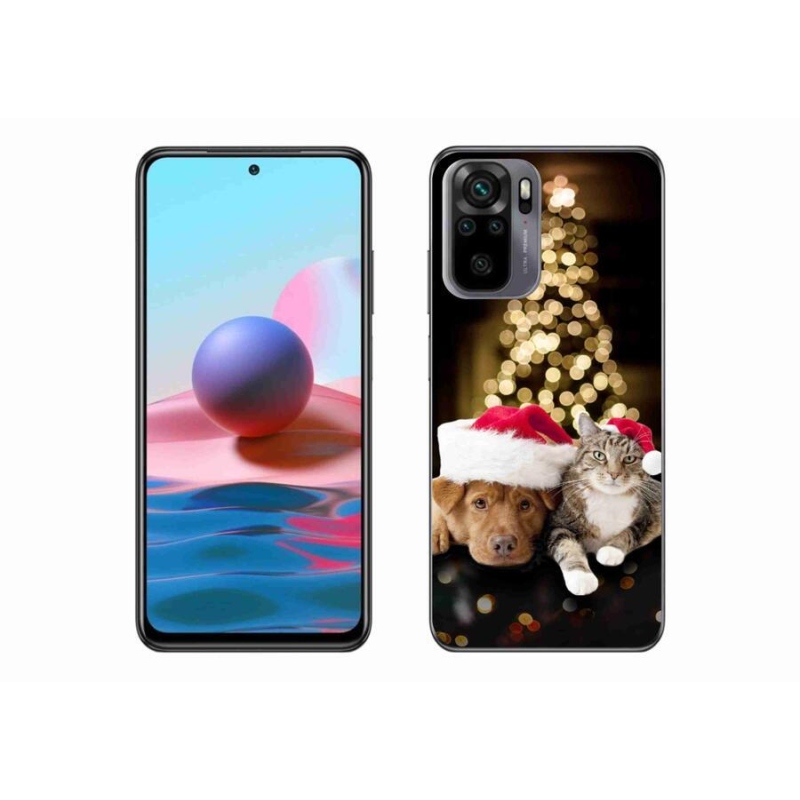 Gél borítás mmCase a Xiaomi Poco M5s készülékhez - Karácsonyi kutya és macska