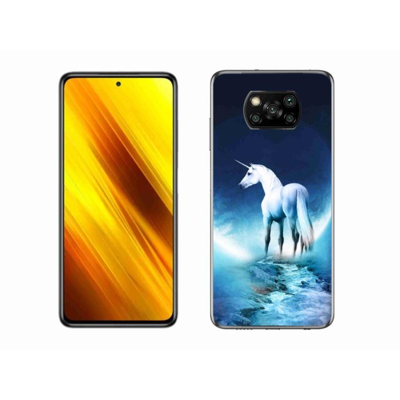 Gél borító mmCase a Xiaomi Poco X3-hoz - fehér egyszarvú