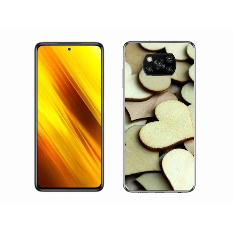 Gél borítás mmCase a Xiaomi Poco X3-hoz - fából készült szívek