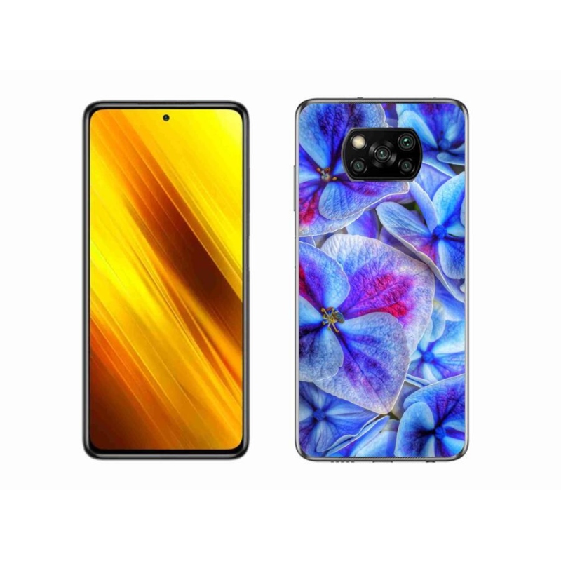 Gél borító mmCase a Xiaomi Poco X3-hoz - kék virágok 1