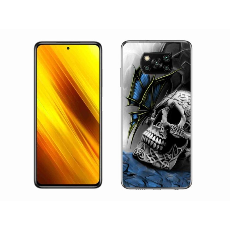 Gél borítás mmCase a Xiaomi Poco X3-hoz - pillangó és koponya