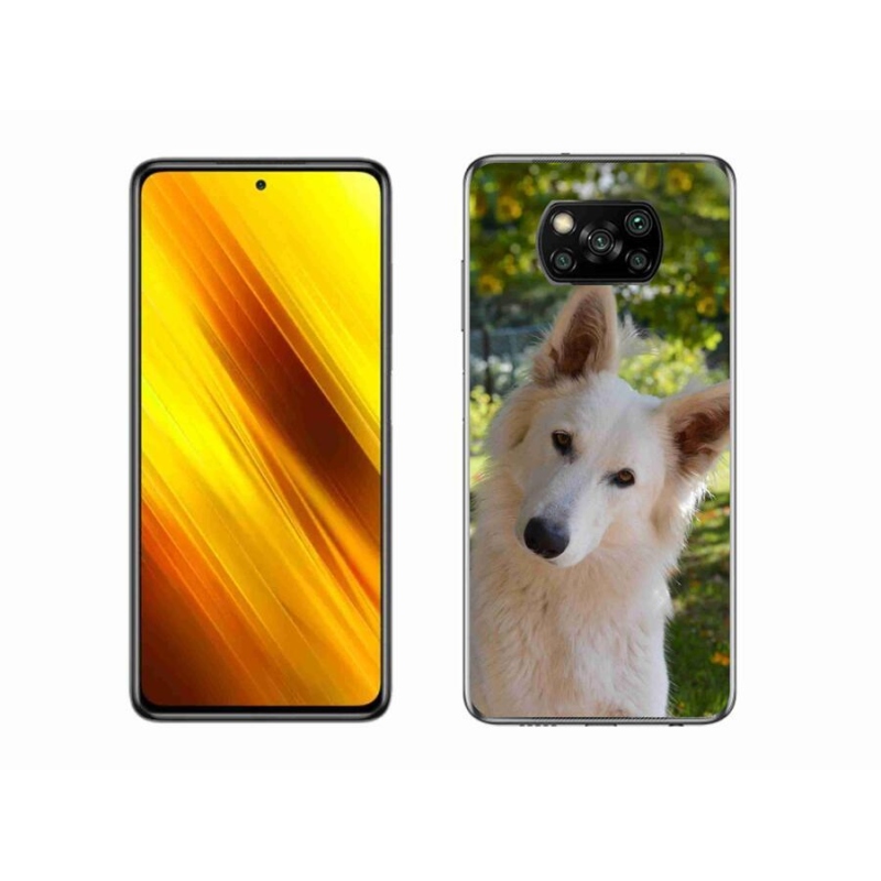 Gél borítás mmCase a Xiaomi Poco X3 Pro számára - fehér Svájci juhász 1