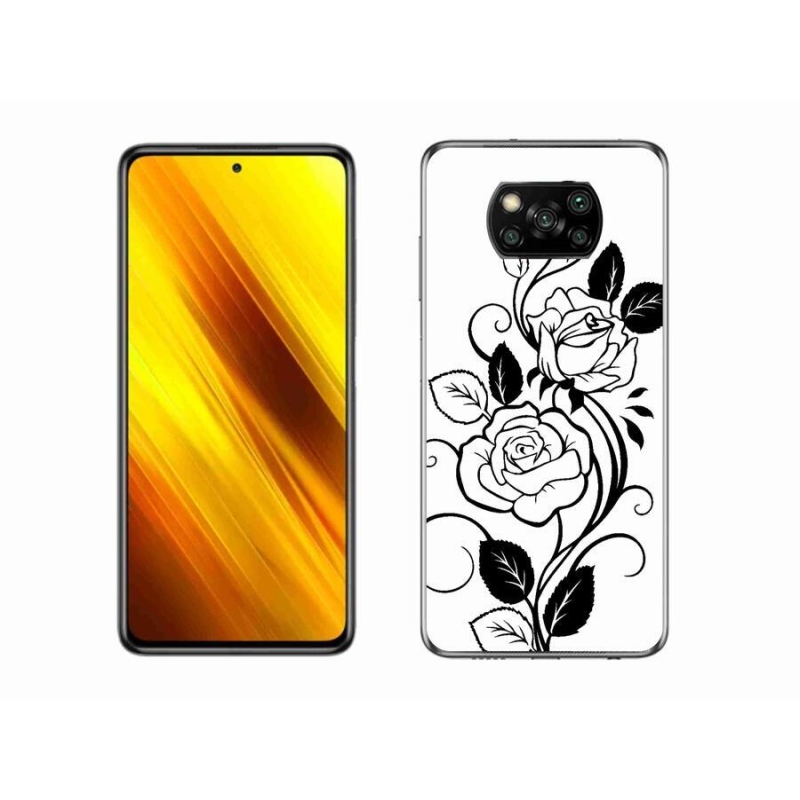 Gél borítás mmCase a Xiaomi Poco X3 Pro számára - fekete és fehér rózsa