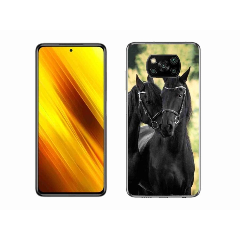 Gél borítás mmCase a Xiaomi Poco X3 Pro számára - két fekete ló