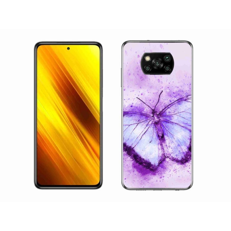 Gél borítás mmCase a Xiaomi Poco X3 Pro számára - lila pillangó